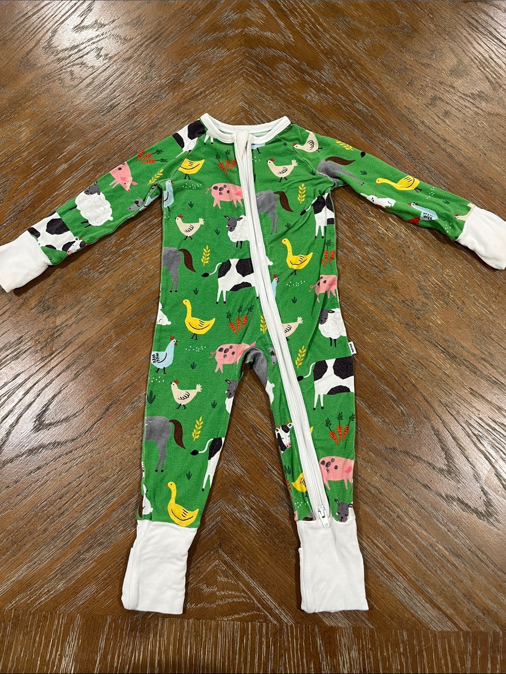 Little Sleepies Farm Print Zippie